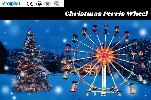 Outdoor Ferris Wheel Carnival Attraction with Flower Basket Cabins for Christmas